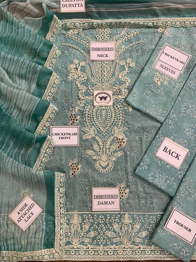 Luxury Lawn Stitched Suit 3 piece - 2025 - LE-02