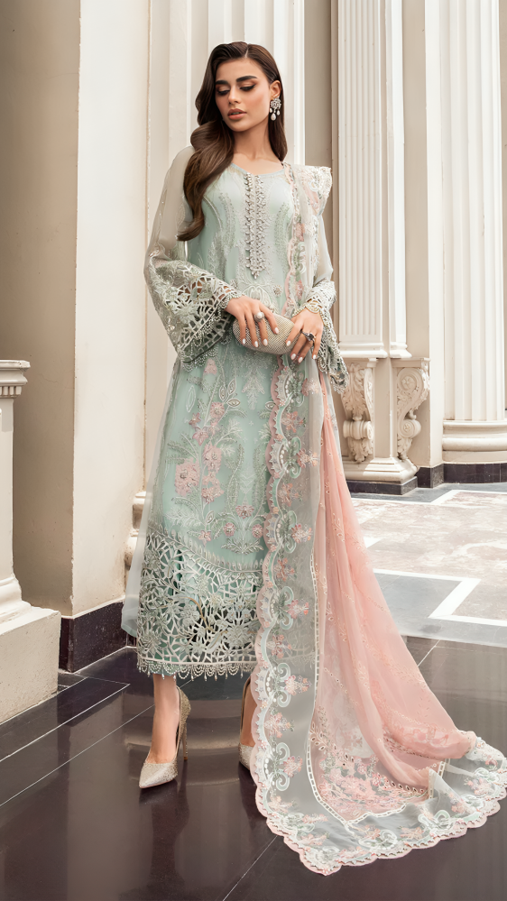 Luxury Lawn Premium Stitched Suit 3 Piece Dress - LEC-11