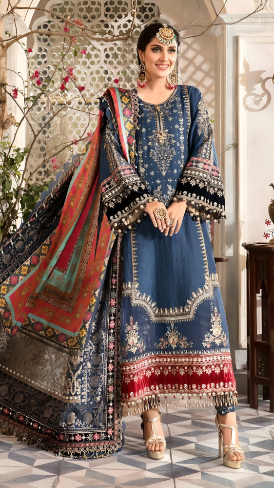 Luxury Lawn Premium Stitched Suit 3 Piece Dress - LEC-12