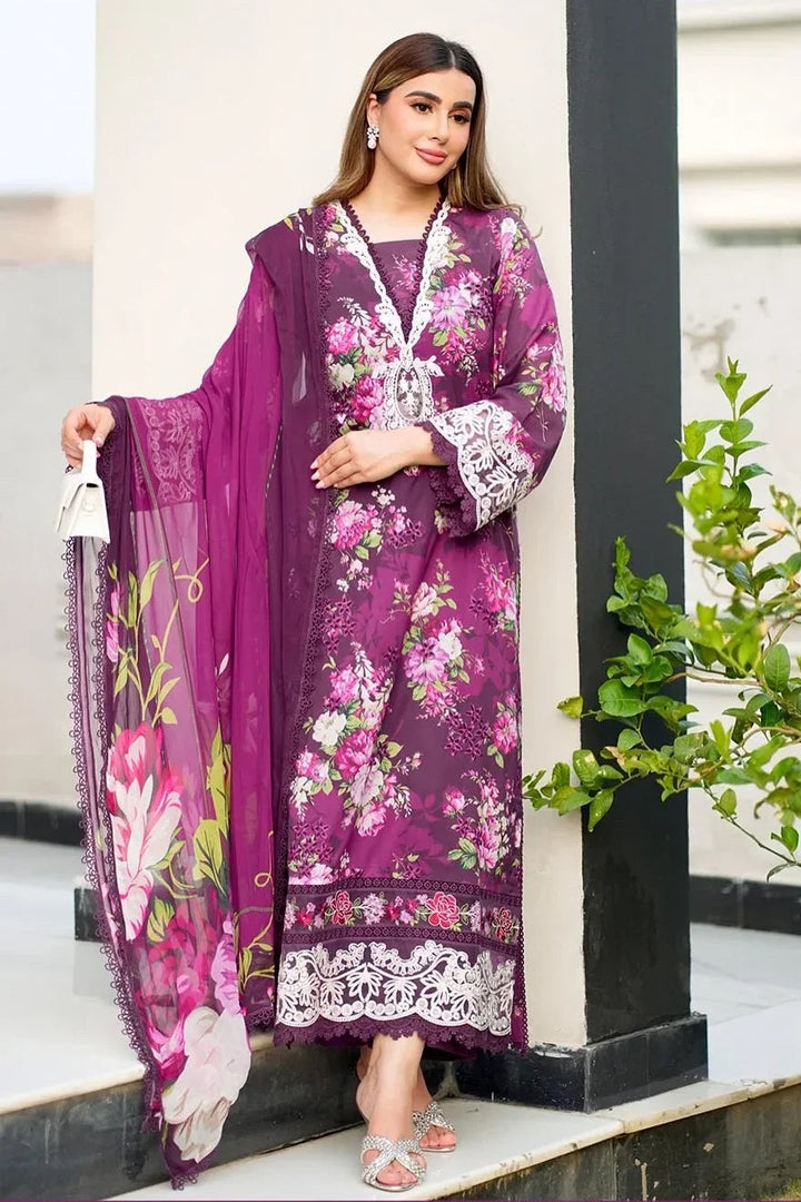 Luxury Lawn Stitched Suit 3 piece - 2025 - LE-04