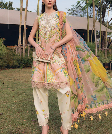 Luxury Lawn Stitched Suit 3 piece - 2025 - LE-11