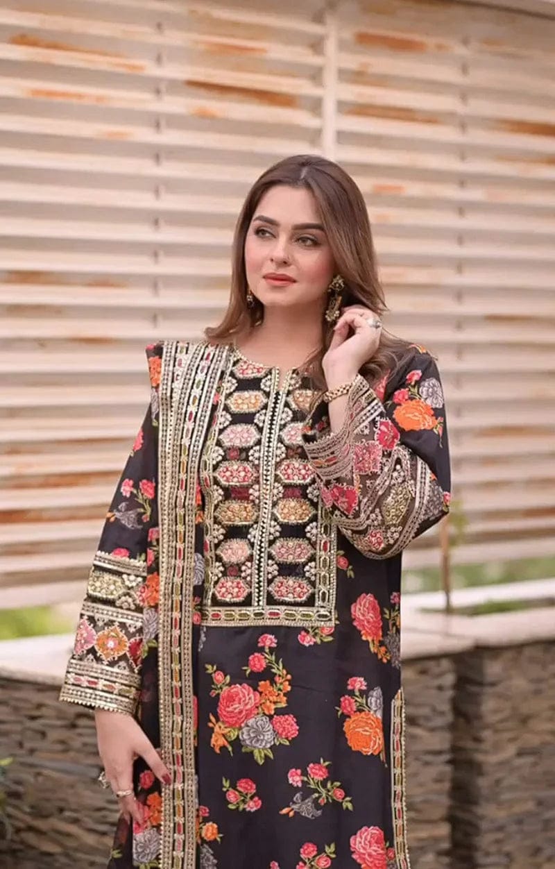 LUXURY EMBROIDERED SILK