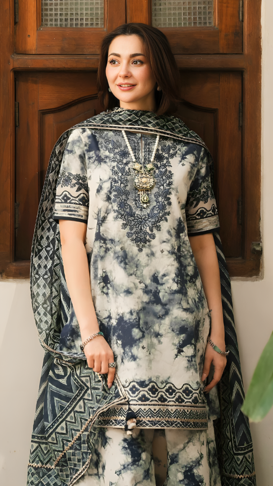 Luxury Lawn Stitched Suit 3 piece - 2025 - LE-04