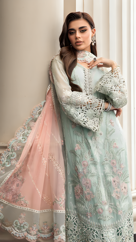 Luxury Lawn Premium Stitched Suit 3 Piece Dress - LEC-11