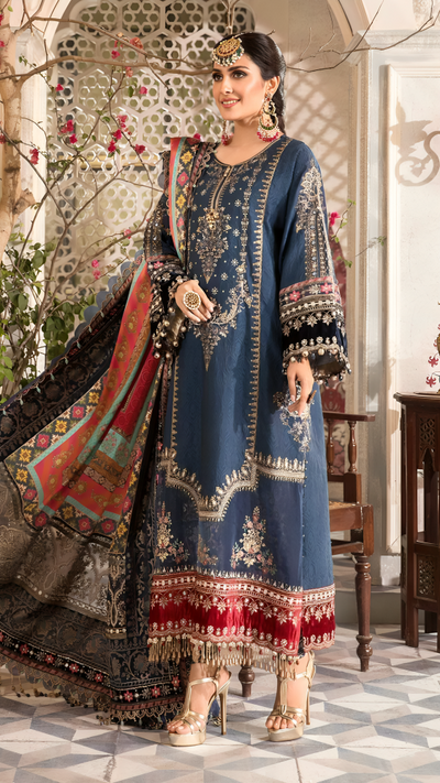 Luxury Lawn Premium Stitched Suit 3 Piece Dress - LEC-12