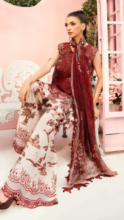 Luxury Lawn Premium Stitched Suit 3 Piece Dress - LEC-16