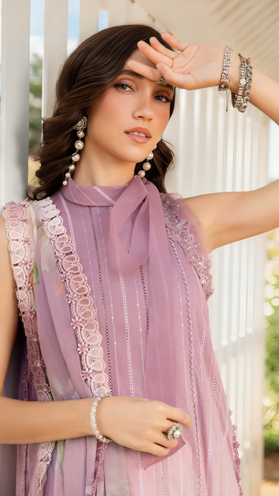 Luxury Lawn Stitched Suit 3 piece - 2025 - LE-15