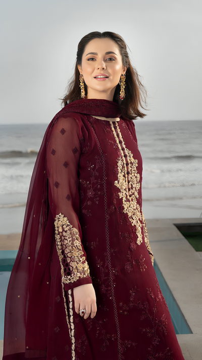 Luxury Lawn Premium Stitched Suit 3 Piece Dress - LEC-14
