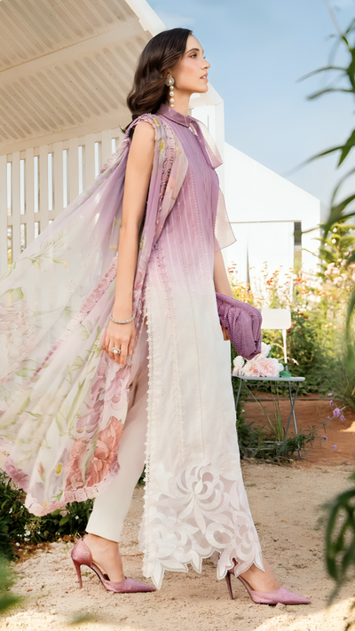 Luxury Lawn Stitched Suit 3 piece - 2025 - LE-15