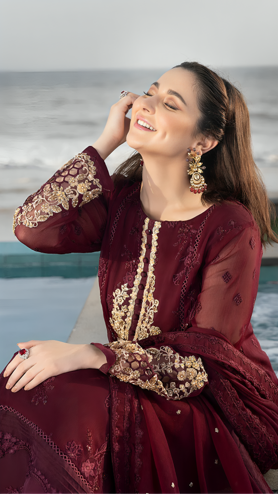 Luxury Lawn Premium Stitched Suit 3 Piece Dress - LEC-14