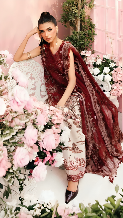 Luxury Lawn Premium Stitched Suit 3 Piece Dress - LEC-16
