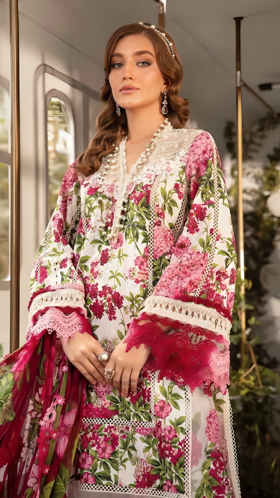 Luxury Lawn Stitched Suit 3 piece - 2025 - LE-06