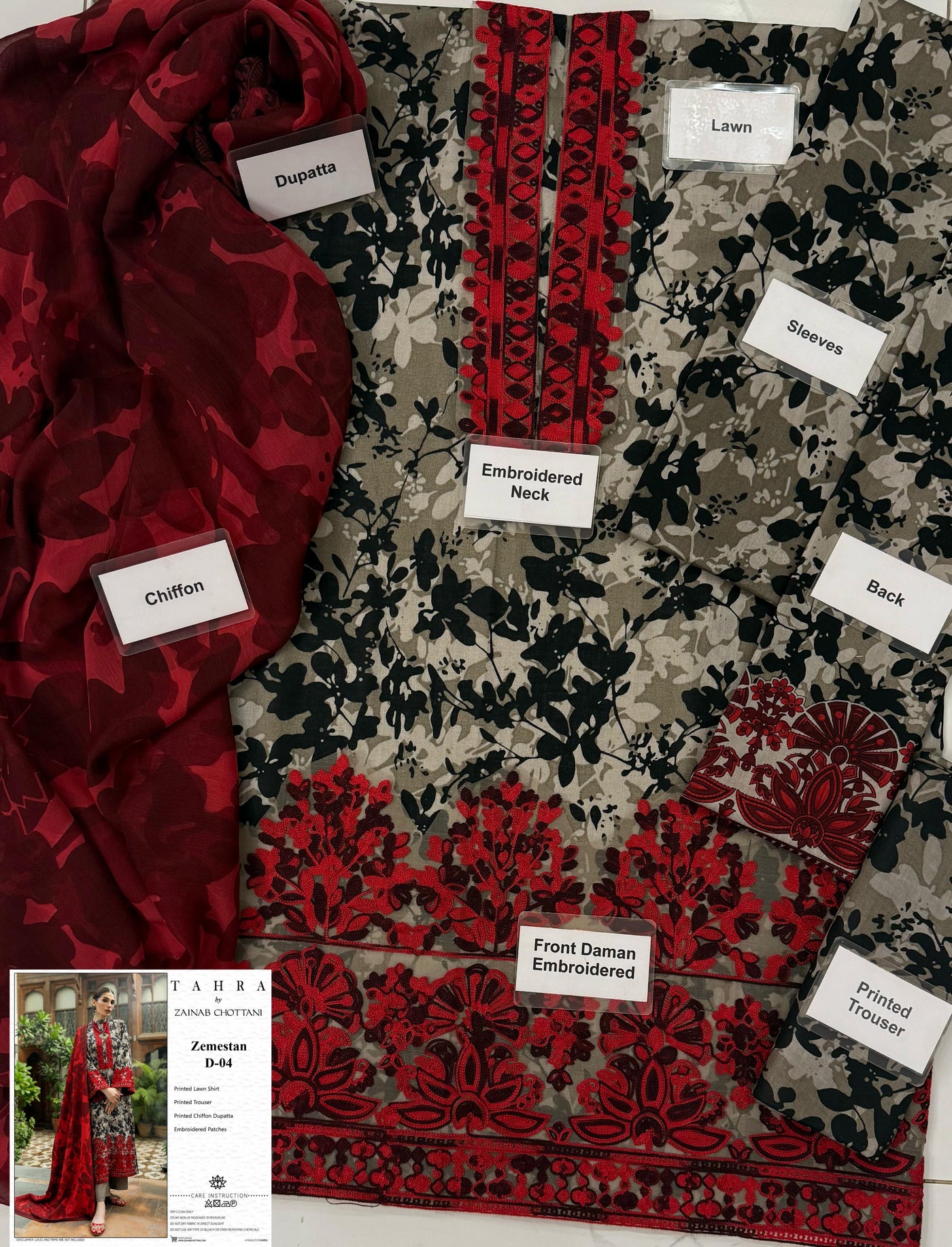 Luxury Lawn Stitched Suit 3 piece - 2025 - LE-03