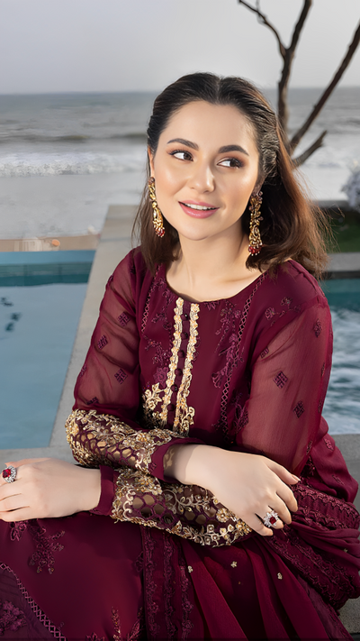 Luxury Lawn Premium Stitched Suit 3 Piece Dress - LEC-14