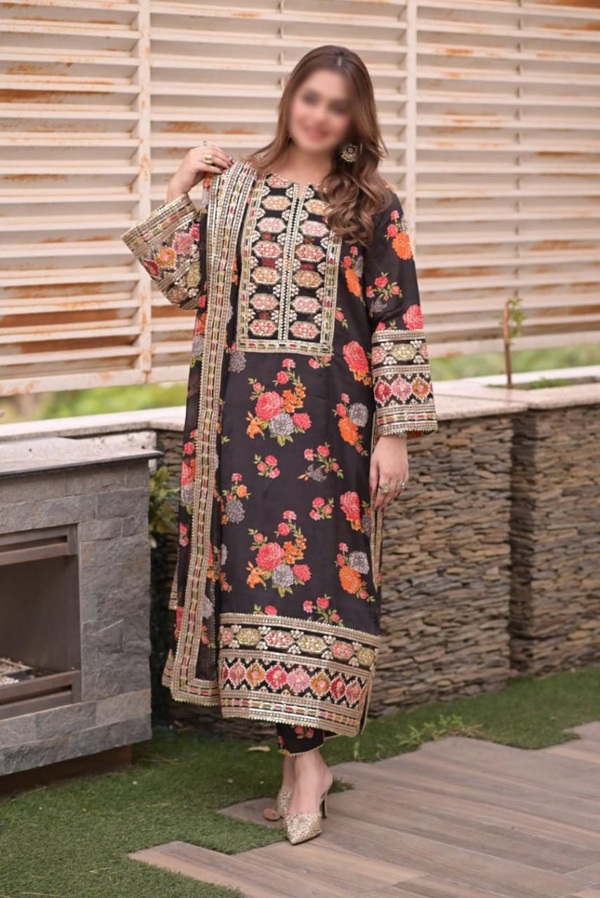 LUXURY EMBROIDERED SILK