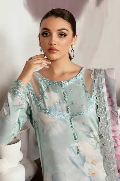 Luxury Lawn Premium Stitched Suit 3 Piece - LEC-09