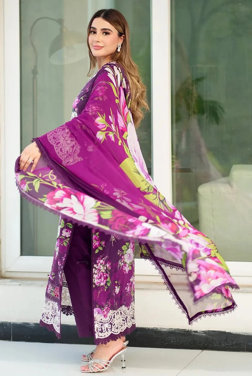 Luxury Lawn Stitched Suit 3 piece - 2025 - LE-04