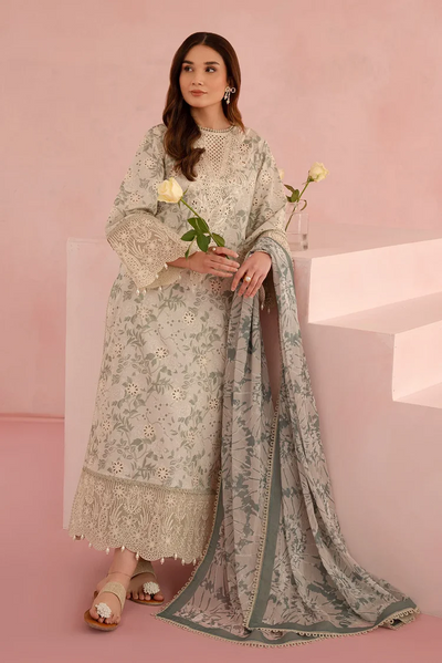 Luxury Lawn Stitched Suit 3 piece - 2025 - LE-13