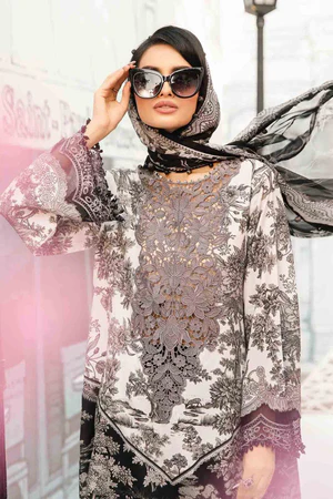 Luxury Lawn Stitched Suit 3 piece - 2025 - LE-09