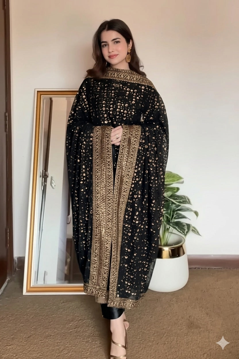 Luxury Sheesha Silk Premium Stitched Suit 3 Piece Dress - LEC-12