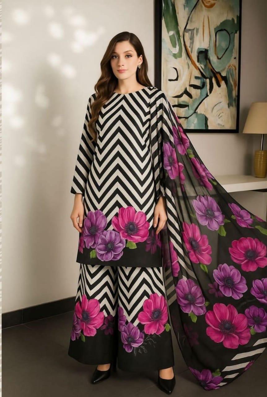 DIGITAL PRINTED SILK 3PCS