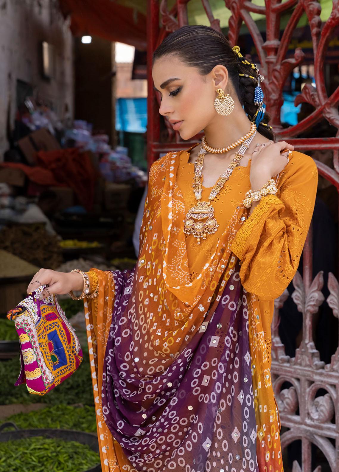 Luxury Lawn Premium Stitched Suit 3 Piece - LEC-03