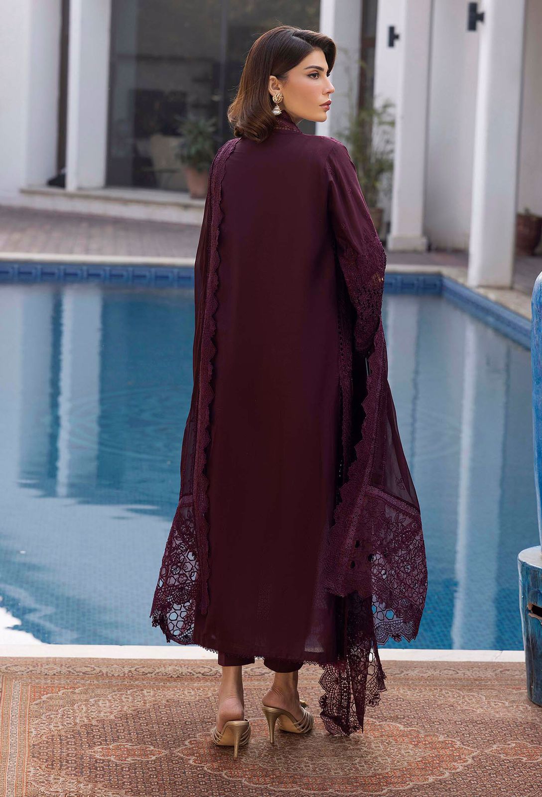Luxury Lawn Premium Stitched Suit 3 Piece - LEC-02
