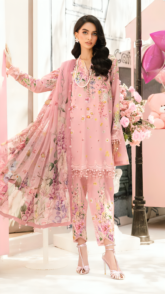 Luxury Lawn Stitched Suit 3 piece - 2025 - LE-10
