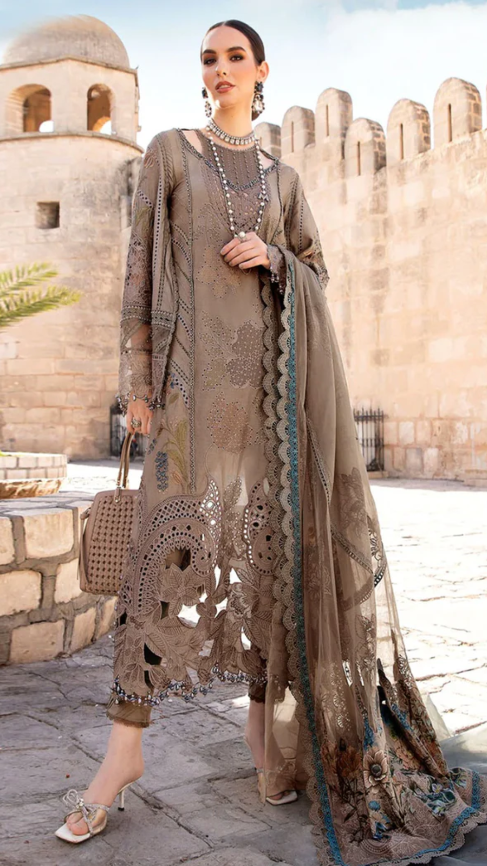 Luxury Lawn Premium Stitched Suit 3 Piece Dress - LEC-10