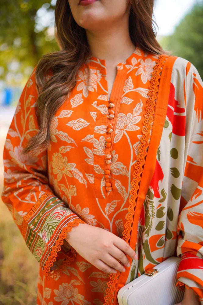 Aneela's Luxury Embroidered Lawn 3-Piece Suit