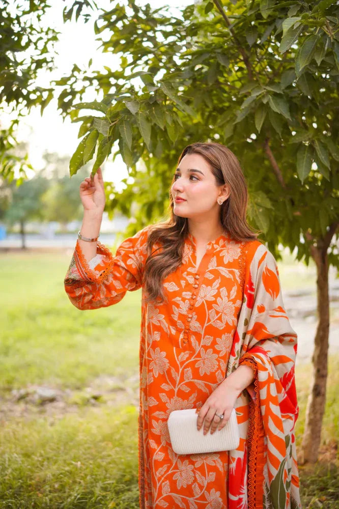 Aneela's Luxury Embroidered Lawn 3-Piece Suit