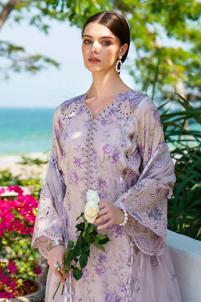 Baroque Lawn Chikankari Embroidered & Printed 3 Piece Stitched Dress