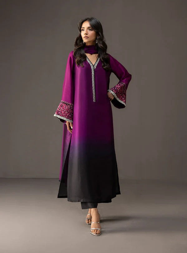 DIGITAL PRINTED SHAMOZ SILK 3 PIECE SUIT