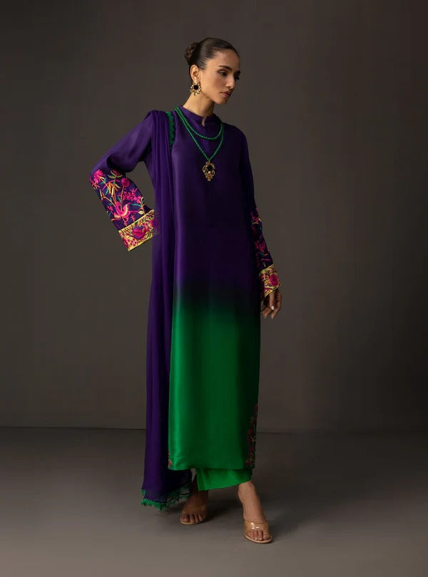 DIGITAL PRINTED SHAMOZ SILK 3 PIECE SUIT