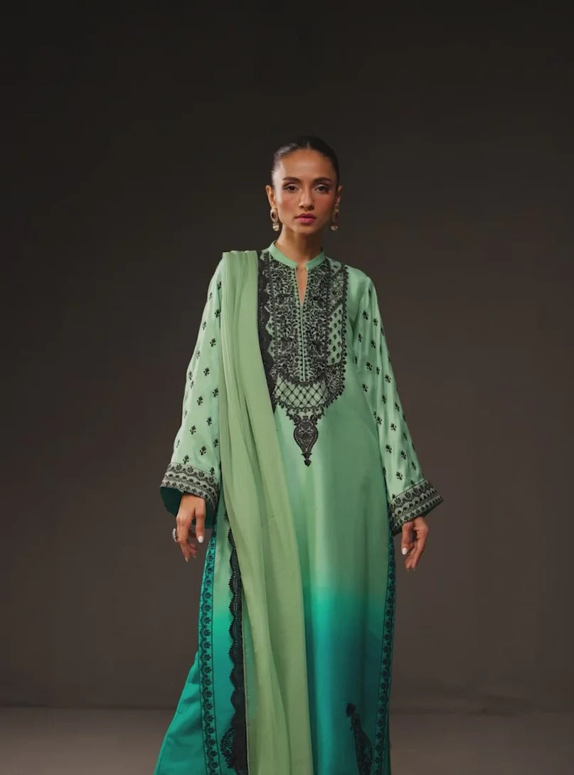 DIGITAL PRINTED SHAMOZ SILK 3 PIECE SUIT