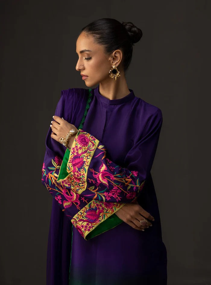 DIGITAL PRINTED SHAMOZ SILK 3 PIECE SUIT