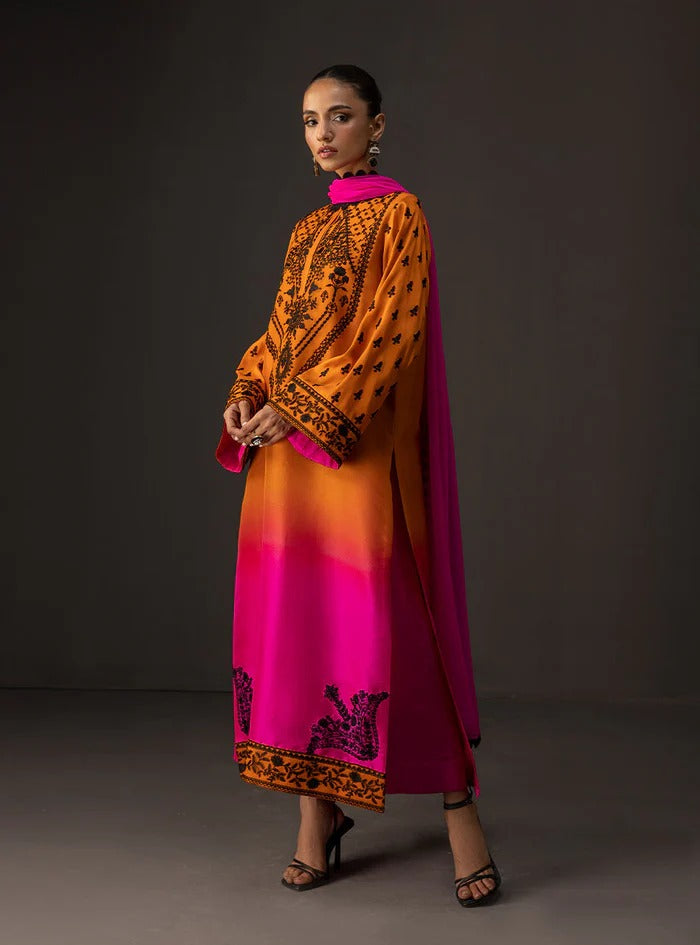 DIGITAL PRINTED SHAMOZ SILK 3 PIECE SUIT
