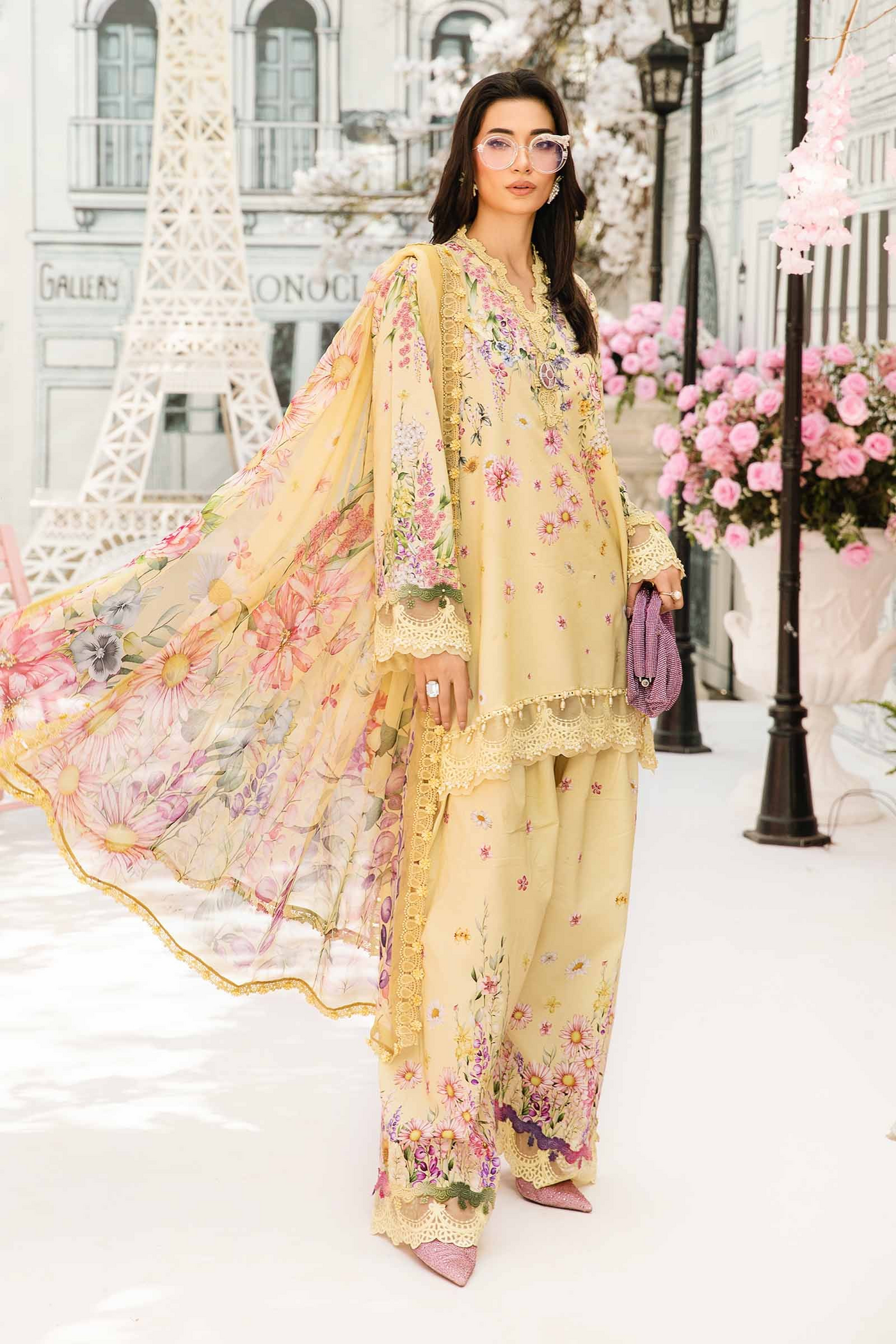 Luxury Lawn Premium Stitched Suit 3 Piece Dress - LEC-17