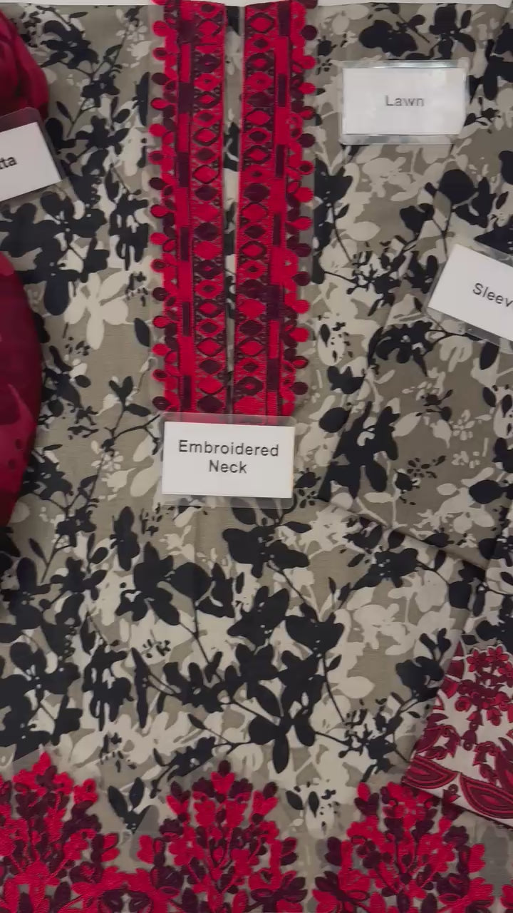 Luxury Lawn Stitched Suit 3 piece - 2025 - LE-03