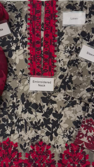 Luxury Lawn Stitched Suit 3 piece - 2025 - LE-03